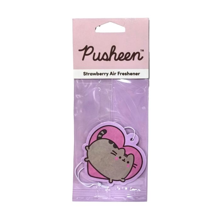 Ambientador de Coche Gato Pusheen Corazón Fresa