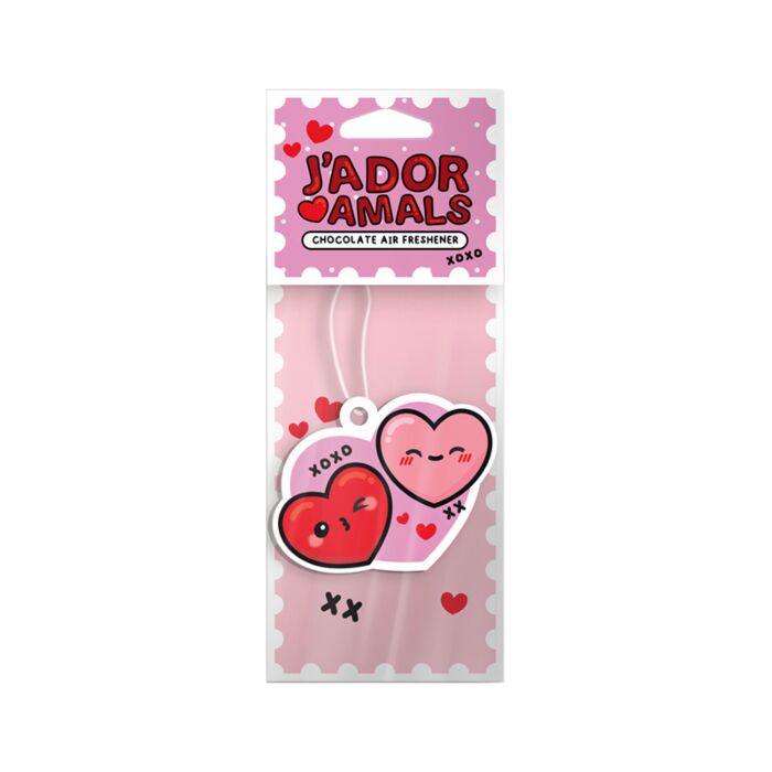 Ambientador de Coche J´Adoramals Heart XOXO doble corazón Chocolate