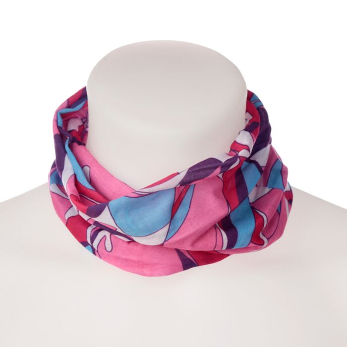 Pañuelo Bufanda para el Cuello con Estampado Rosa y multicolor