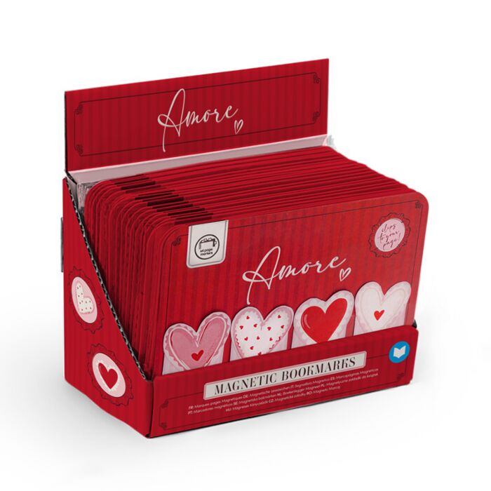 Set de Marcapáginas Magnéticos Corazones Amore 