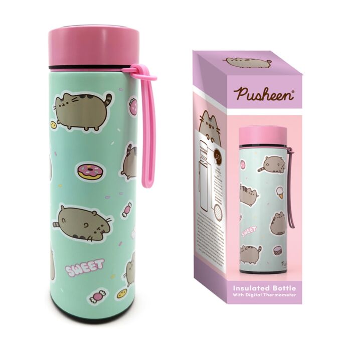 Botella Termo con Termómetro El Gato Pusheen 