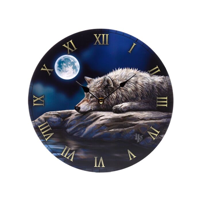 Reloj de Pared Lisa Parker Lobo Reflexión Silenciosa 