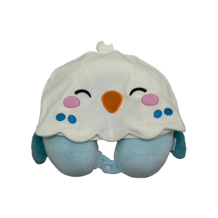 Almohada de Viaje con Memoria y Capucha Hoodeazzz Kiki El Periquito