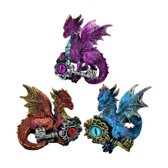 Set de 3 Figuras de Dragón Leyendas Oscuras Llave del Dragón del Poder