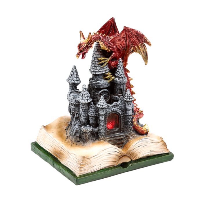 Figura de Dragón con Luz LED Dragón Fuego Leyendas Oscuras Castillo Encantado