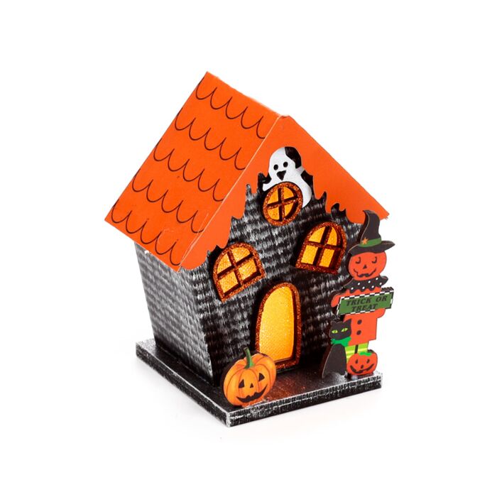Casa Decorativa LED de Halloween Calabaza Truco o Trato Espeluznante