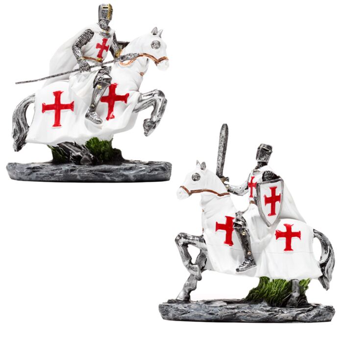 Figura Caballero de las Cruzadas Defensor a Caballo