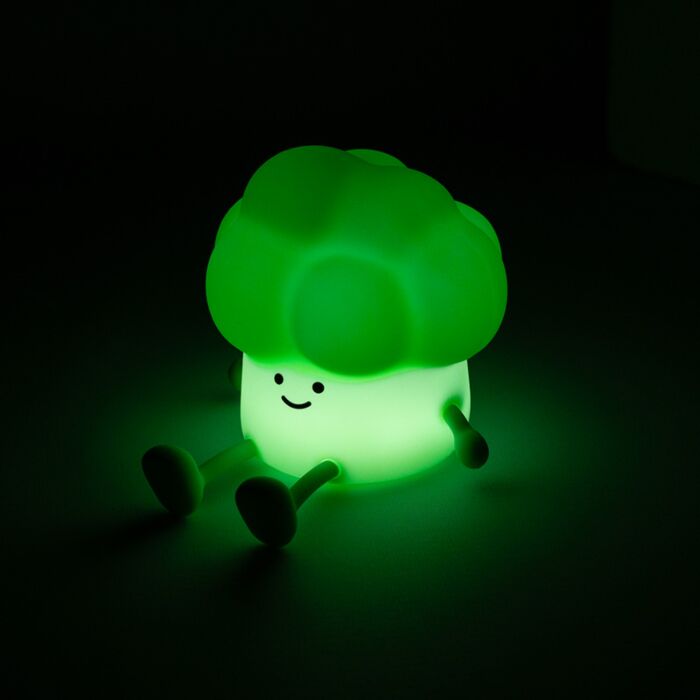 Lámpara LED Foodiemals Brócoli con Luz Nocturna y Soporte para Móvil