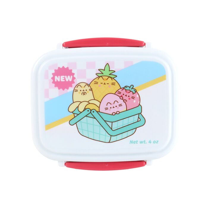 Fiambrera Táper Bento con Cierre en Click y Cubiertos Gato Pusheen Frutas