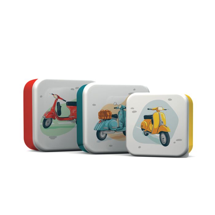 Set de 3 Fiambreras Táper M/L/XL Scooter 