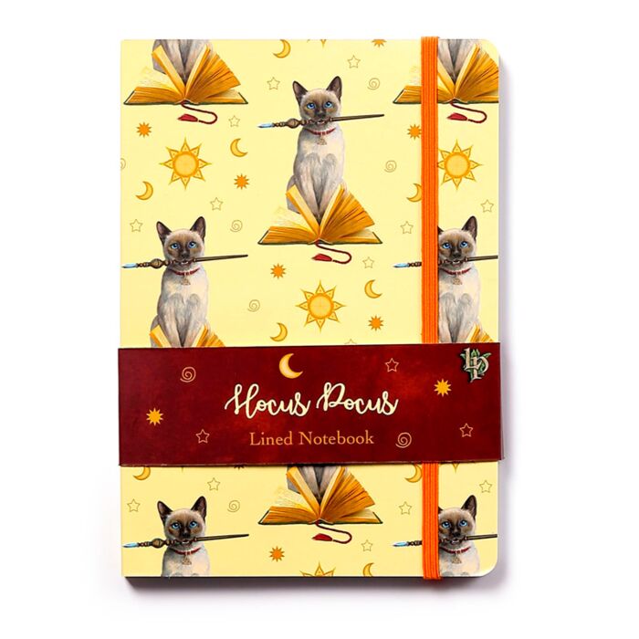 Libreta A5 de Papel Reciclado a Rayas Gato Hocus Pocus  Lisa Parker