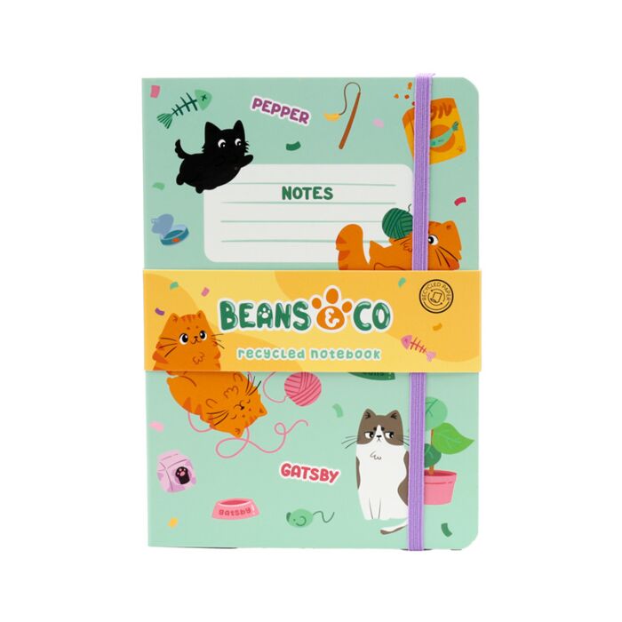 Bloc de Notas de Papel Reciclado Gatos Beans & Co