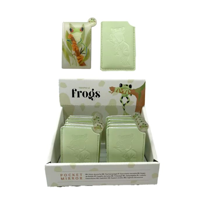 Espejo de Bolsillo con Funda Ranas Tropicales 