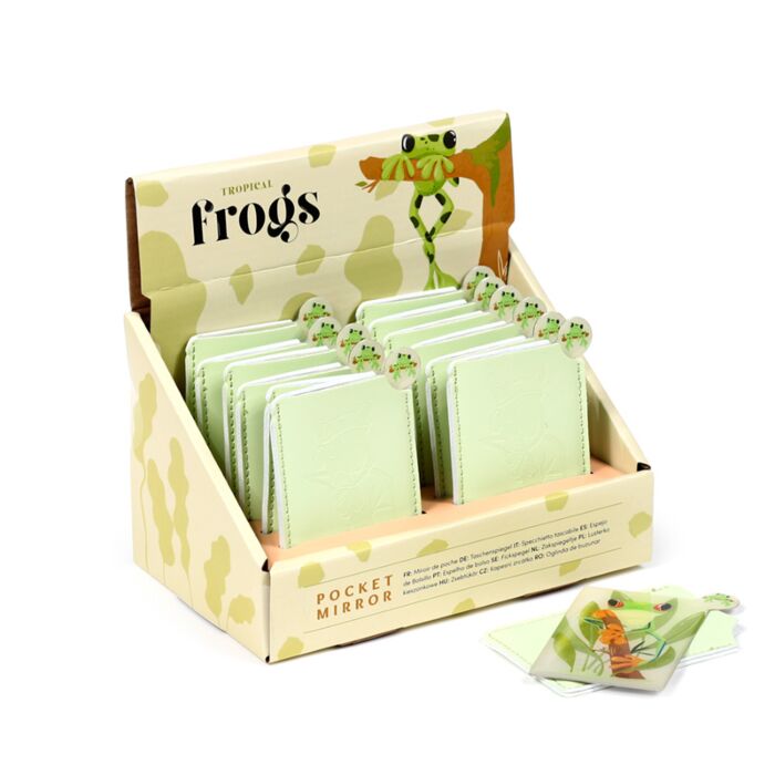 Espejo de Bolsillo con Funda Ranas Tropicales 