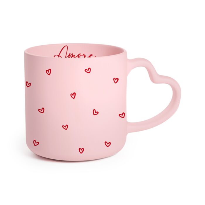 Taza de Porcena con Asa en Forma de Corazón Corazones Amore