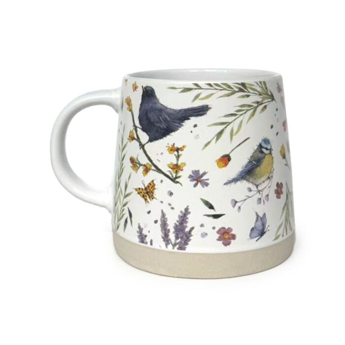 Taza de Gres Jan Pashley Alas y Flores Silvestres