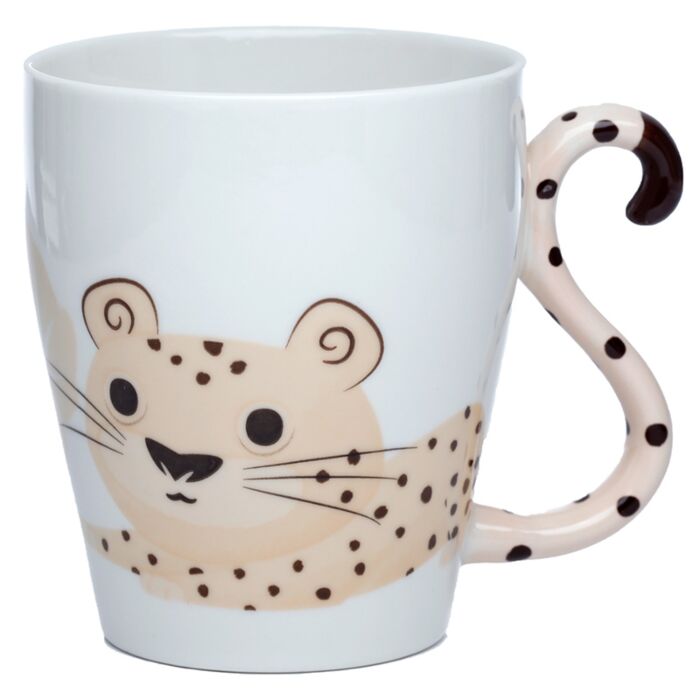 Taza de Porcelana Asa con Forma de Cola de Guepardo Zooniverse