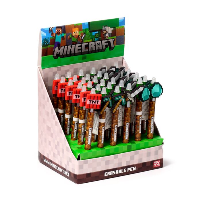 Bolígrafo Borrable Inkredible con Tope de Silicona Minecraft