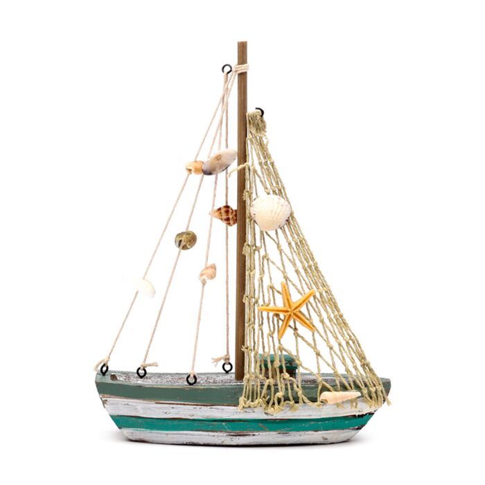 Barco de Vela con Conchas Marinas