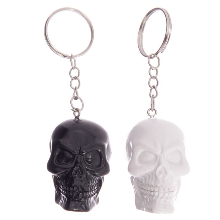 Llavero 3D con Forma Calavera Negra o Blanca