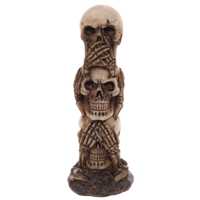 Figura Calavera-Totem 3 Calaveras 'No Veo, No Escucho, No Hablo'