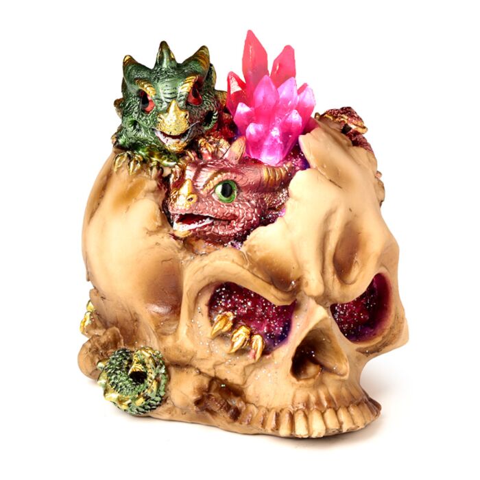 Figura de Dragón con Luz LED Bebés Dragón de los Elementos y Calavera Cristal