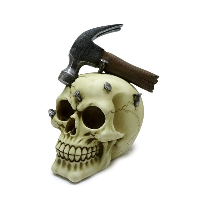 Figura Calavera con Martillos y Clavos
