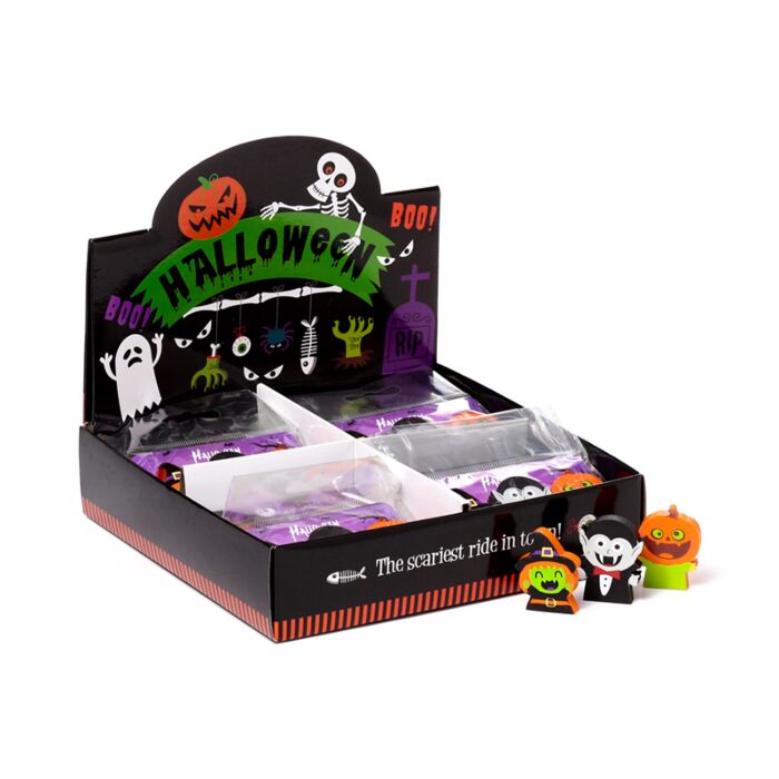 Set de 3 Gomas de Borrar Bruja, Vampiro y Calabaza