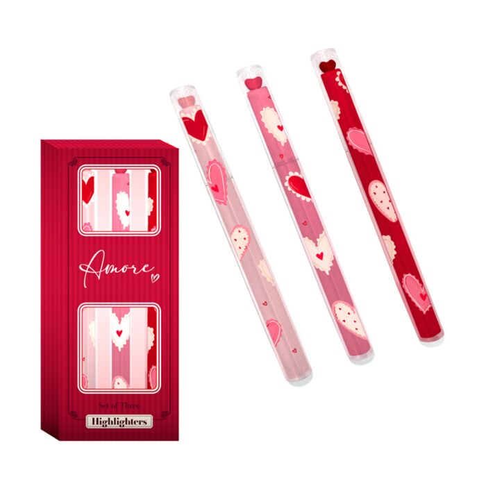 Set de 3 Subrayadores Corazones Amore