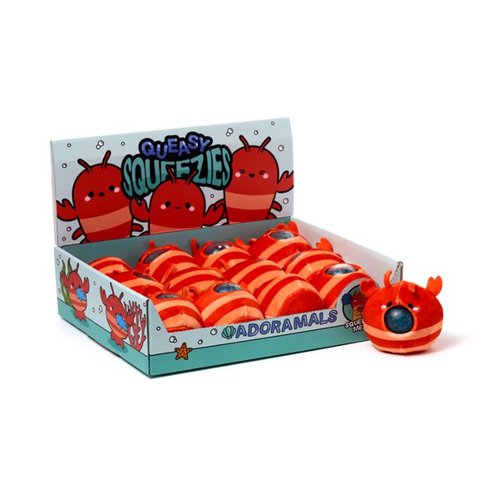 Juguete Estrujable de Peluche Queasy Squeezies Adoramals Langosta