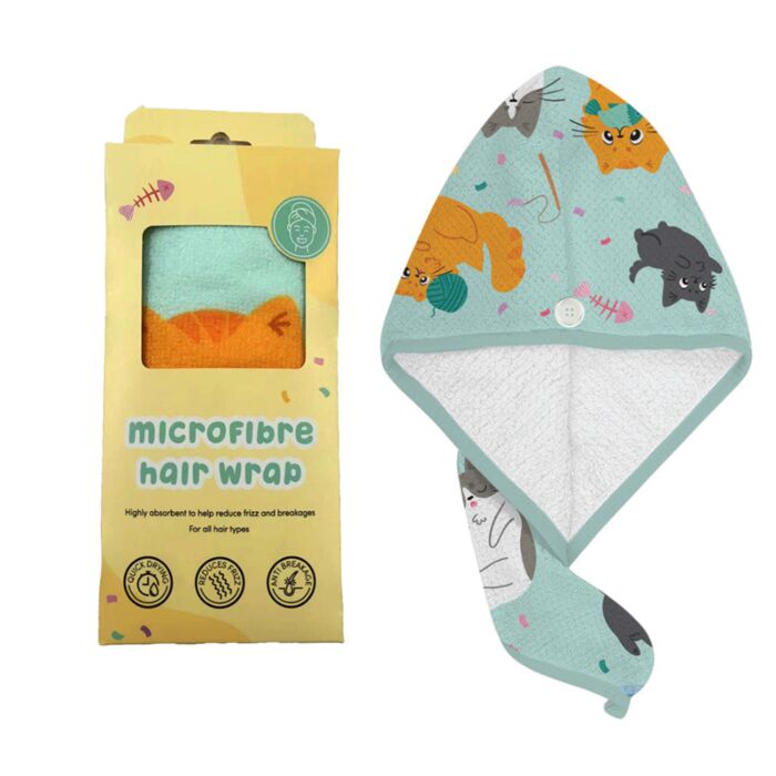 Toalla Turbante de Microfibra Gatos Beans & Co