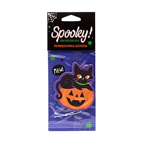 Ambientador de Coche Calabaza y Gato Negro Espeluznante 