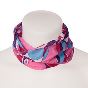 Pañuelo Bufanda para el Cuello con Estampado Rosa y multicolor