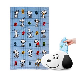 Almohada y Manta de Viaje 2 en 1 Blankeazzz Peanuts Snoopy & Woodstock