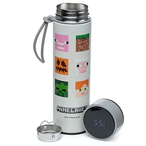 Botella Termo con Termómetro Caras del Minecraft