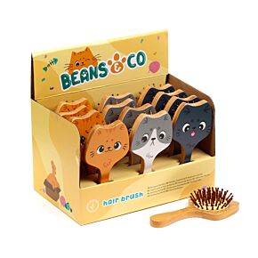 Cepillo de Pelo de Bambú Gatos Beans & Co