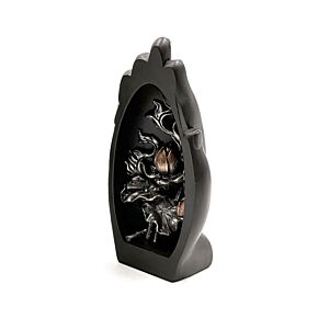 Figura de Loto en Forma de Mano en Plata y Negro