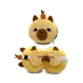 Almohada de Viaje con Antifaz Relaxeazzz Duke el Capibara 