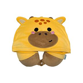 Almohada de Viaje con Memoria y Capucha Hoodeazzz Raffi La Jirafa