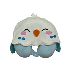 Almohada de Viaje con Memoria y Capucha Hoodeazzz Kiki El Periquito