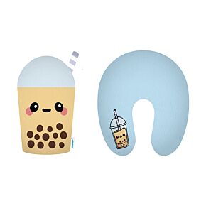 Almohada de Viaje y Peluche 2 en 1 Swapseazzz Boba Té con Burbujas Foodiemals