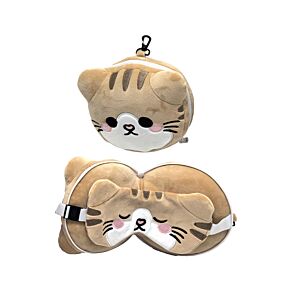 Almohada de Viaje con Antifaz Relaxeazzz Gato Scottish