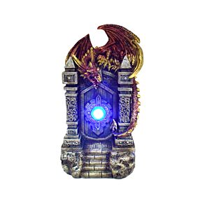 Figura de Dragón Leyendas Oscuras Puerta Mística de Fuego LED