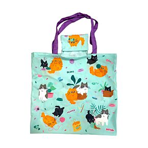 Bolsa Plegable de RPET Gatos Bean & Co