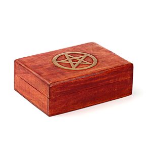Cajita Joyero de Madera de Mango con Pentagrama Grabado
