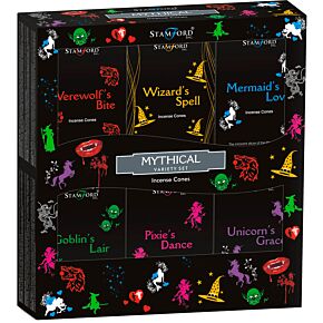 37352 Set 12 Packs de Conos de Incienso Negro Variados Stamford Mítico