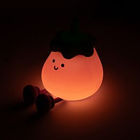 Lámpara LED Foodiemals Berenjena con Luz Nocturna y Soporte para Móvil