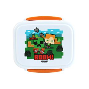 Fiambrera Táper Bento con Cierre en Click y Cubiertos Minecraft SSS