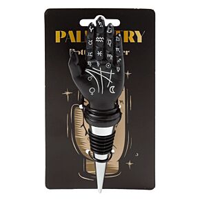 Tapón de Botella de Vino Reutilizable Mano Mántrica / Mano Tarot Negra