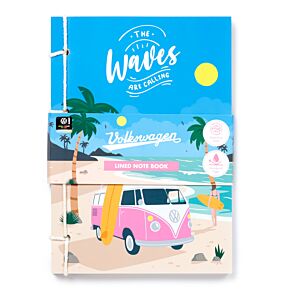 Libreta A5 de Papel Piedra a Rayas Caravana VW Volkswagen T1 Camper Olas